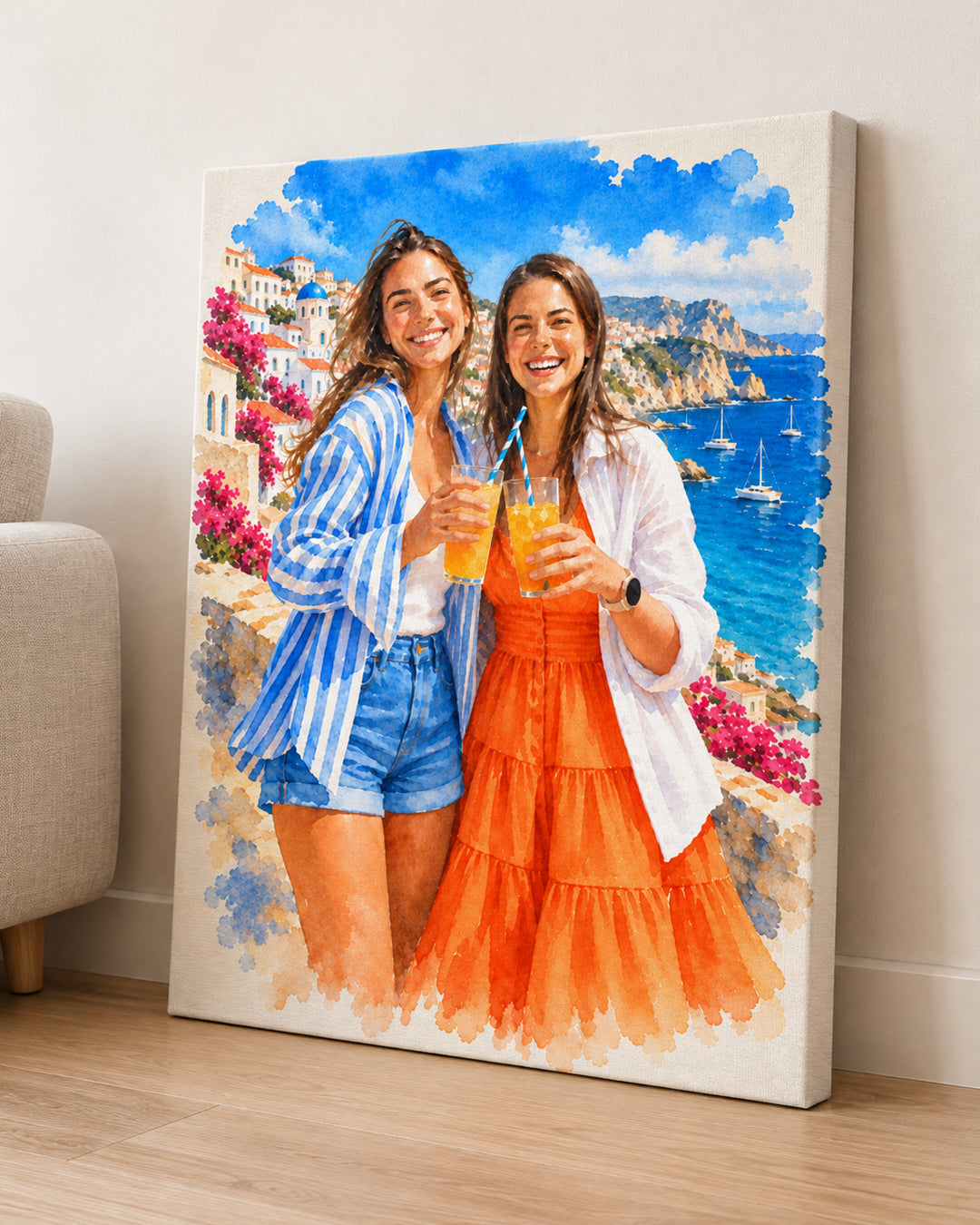 Custom Watercolor Portrait from Photo | Personalized Portrait Gift | Birthday & Home Decor | Canvas or Poster