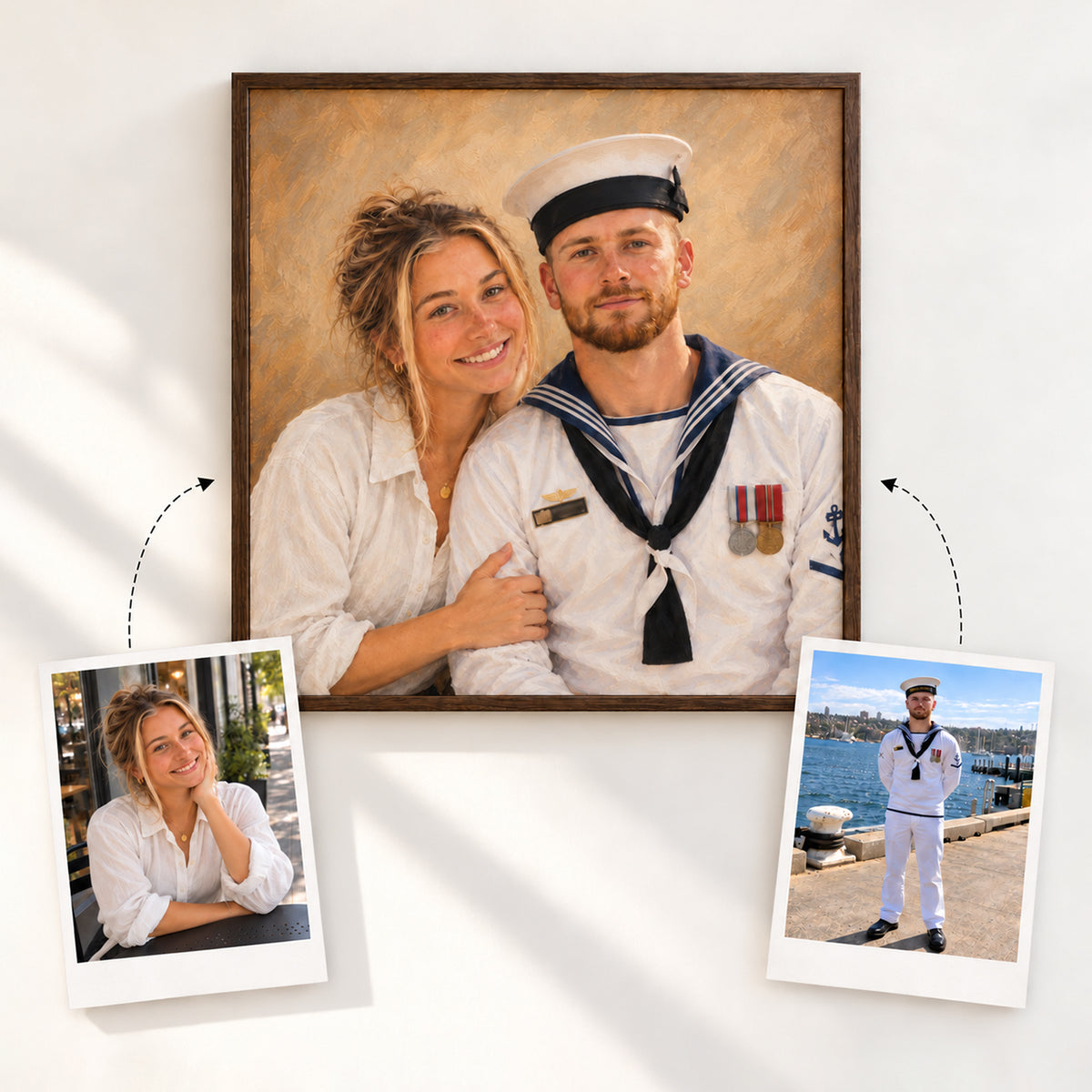 Custom Couple Portrait from Two Photos | Combine Separate Photos into One Portrait | Anniversary & Wedding Gift | Canvas or Poster