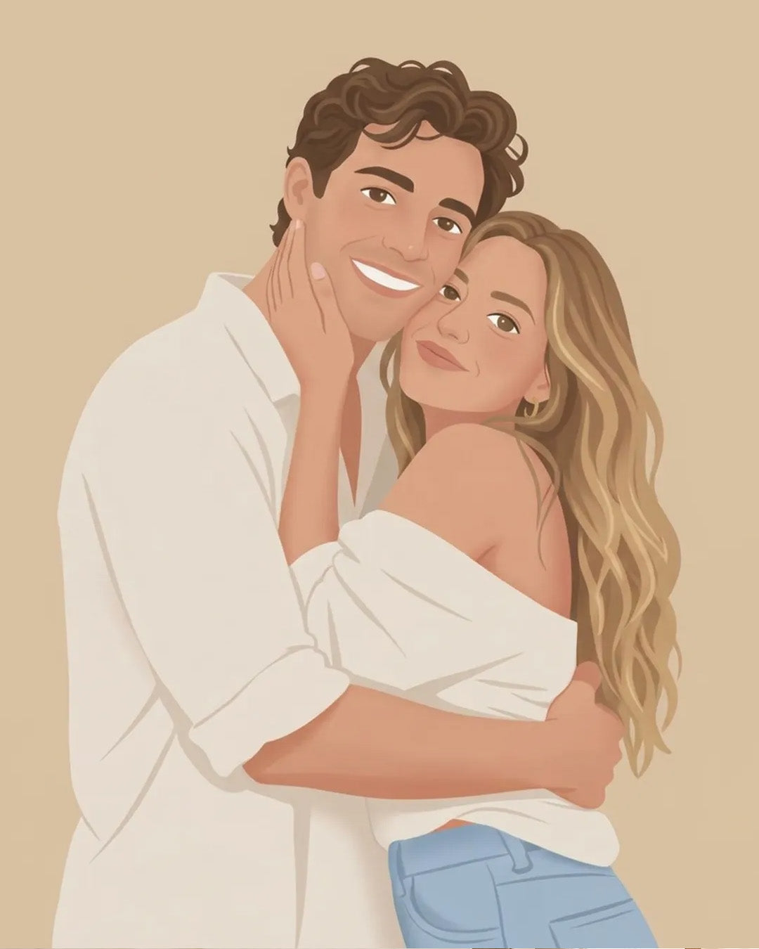 Custom Faceless Portrait from Photo | Personalized Canvas Print | Minimalist Digital Illustration | Unique Wall Art