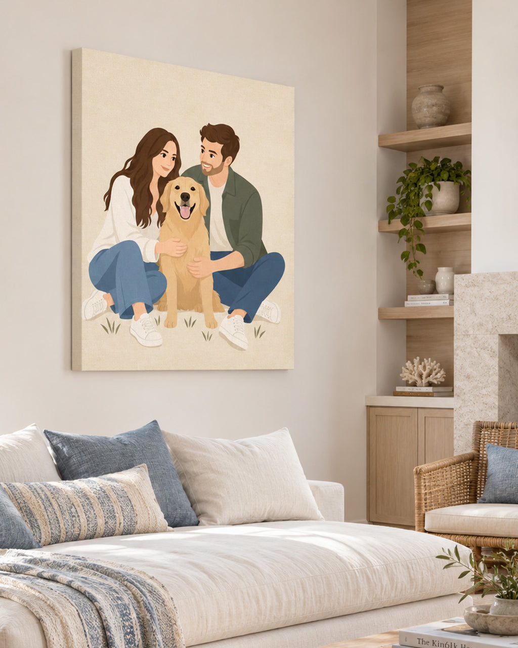 Custom Faceless Portrait from Photo | Personalized Canvas Print | Minimalist Digital Illustration | Unique Wall Art