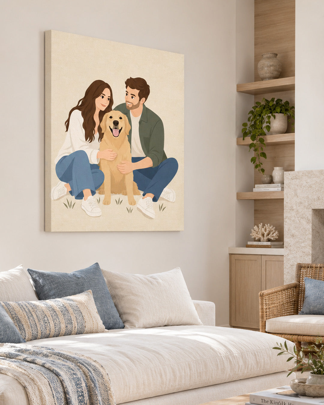 Custom Faceless Portrait from Photo | Personalized Canvas Print | Minimalist Digital Illustration | Unique Wall Art