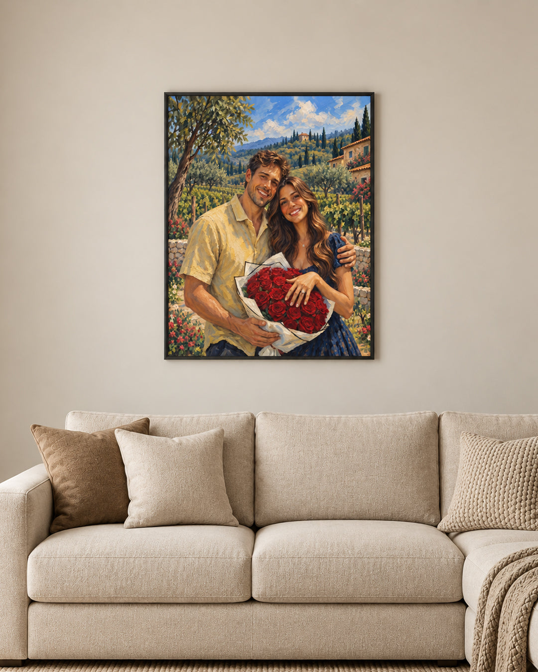 Custom Oil Painting Couple Portrait from Photo | Personalized Couple Gift | Anniversary, Wedding & Home Decor | Canvas or Poster