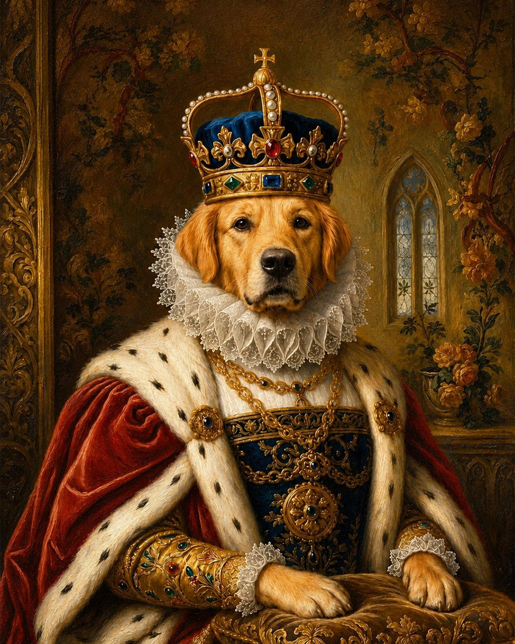 Customised Renaissance Dog Portrait from Photo - Thoughtful Gift for Pet Owners