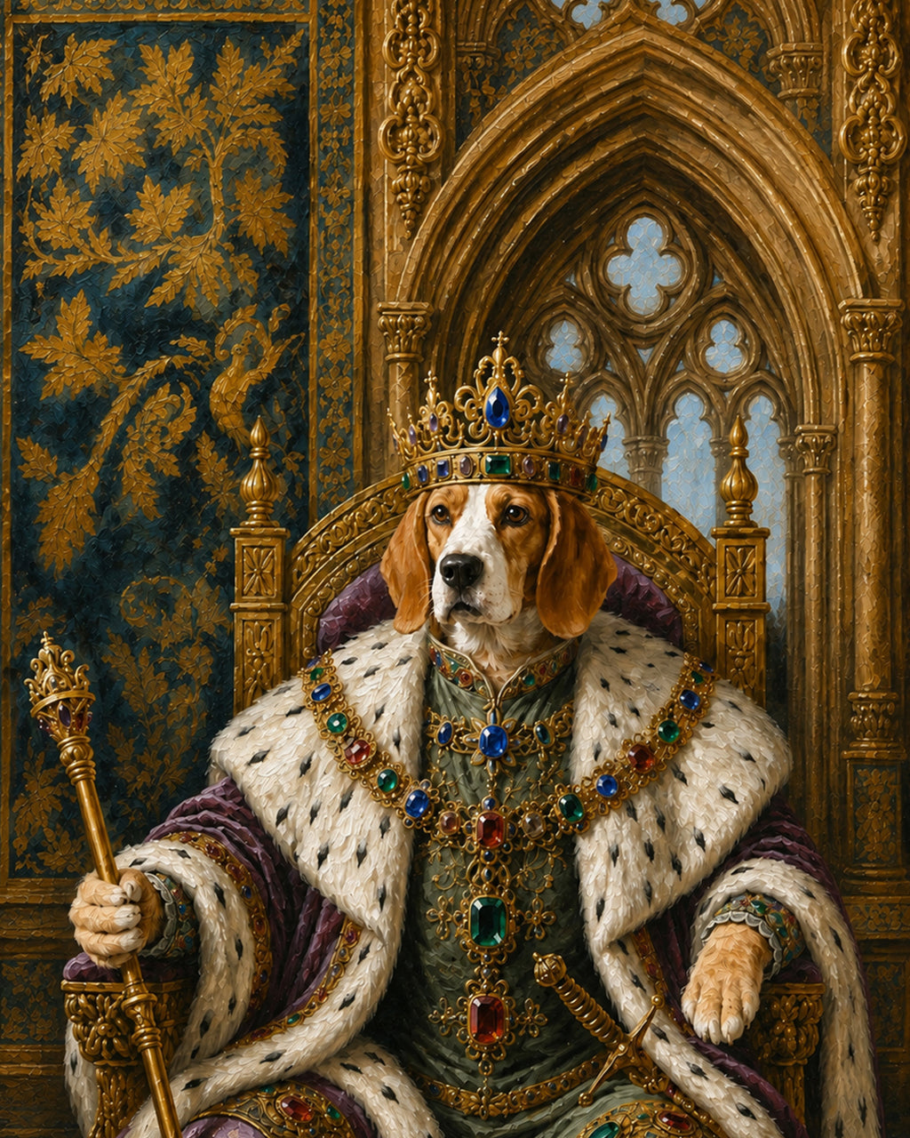 Customised Monarch Dog Portrait from Photo - Beautiful Tribute to a Beloved Pet