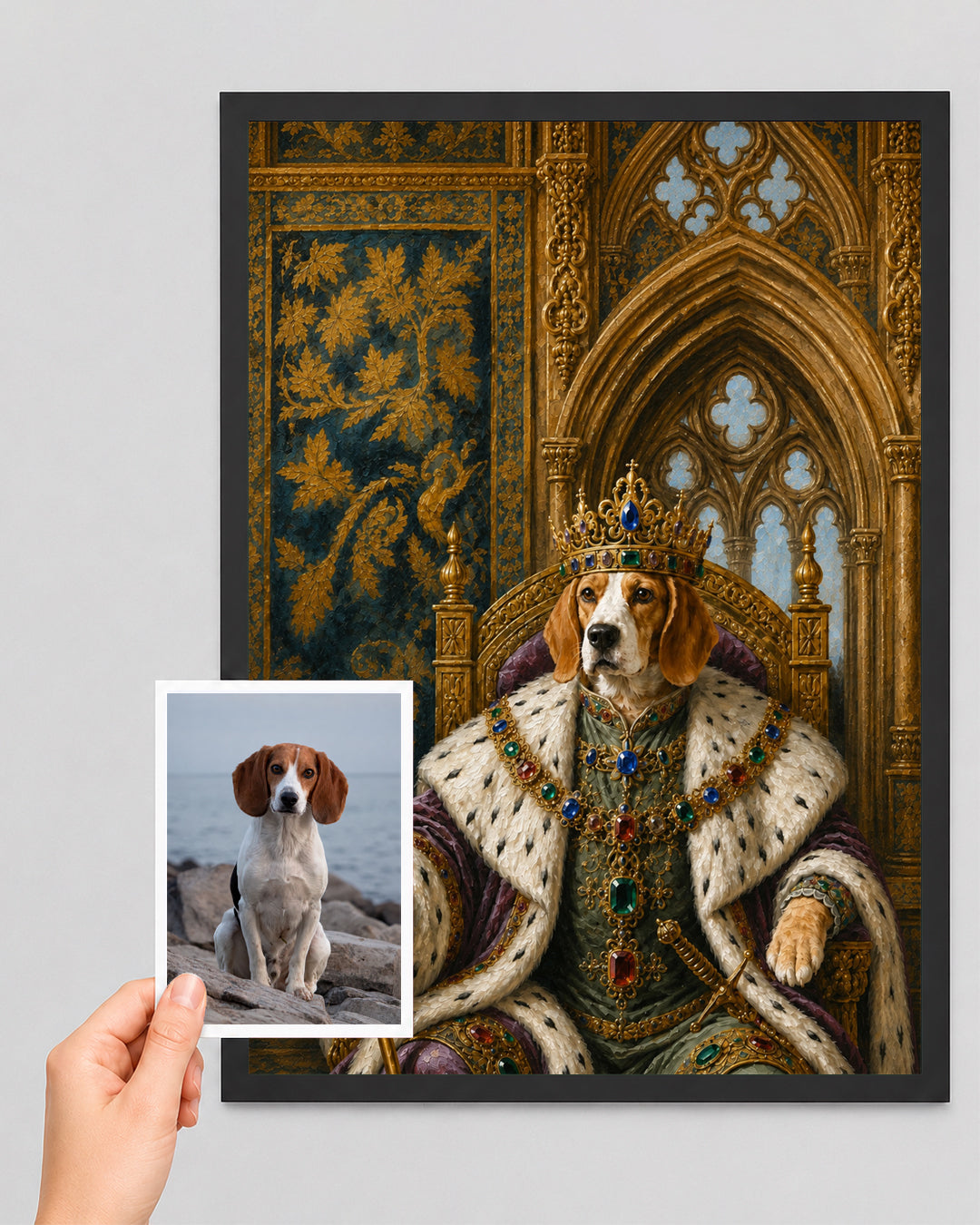 Customised Monarch Dog Portrait from Photo - Beautiful Tribute to a Beloved Pet