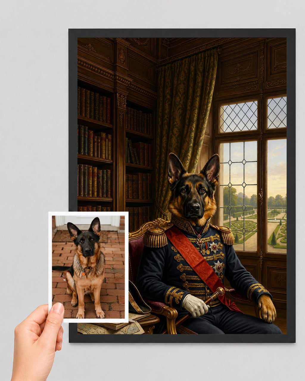 Customised Commander Dog Portrait from Photo - Wonderful Present for Any Occasion