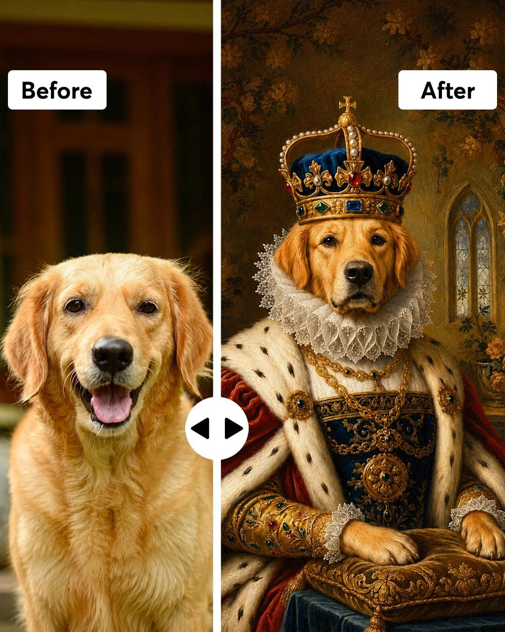 Customised Renaissance Dog Portrait from Photo - Thoughtful Gift for Pet Owners