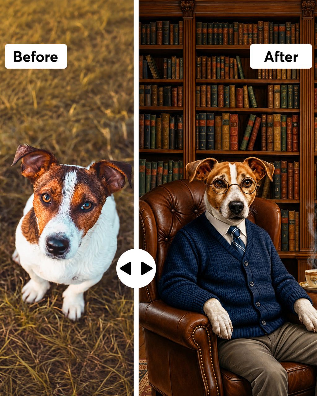 Customised Victorian Dog Portrait from Photo - Distinctive Gift for Pet Enthusiasts