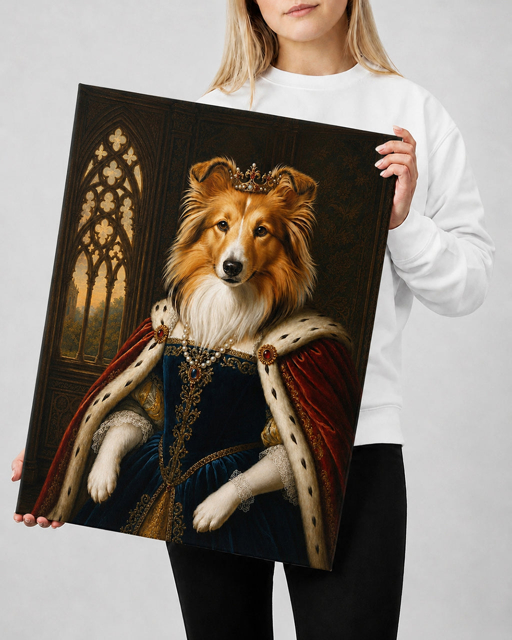 Customised Royal Dog Portrait from Photo - Charming Gift for Dog Lovers