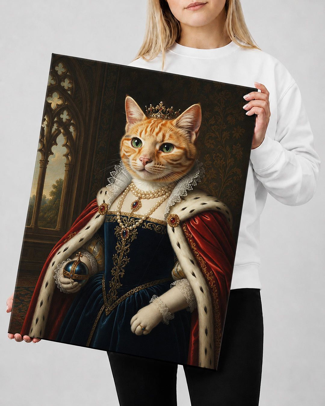 Royal Cat Portrait from Photo - Personalized Pet Gift