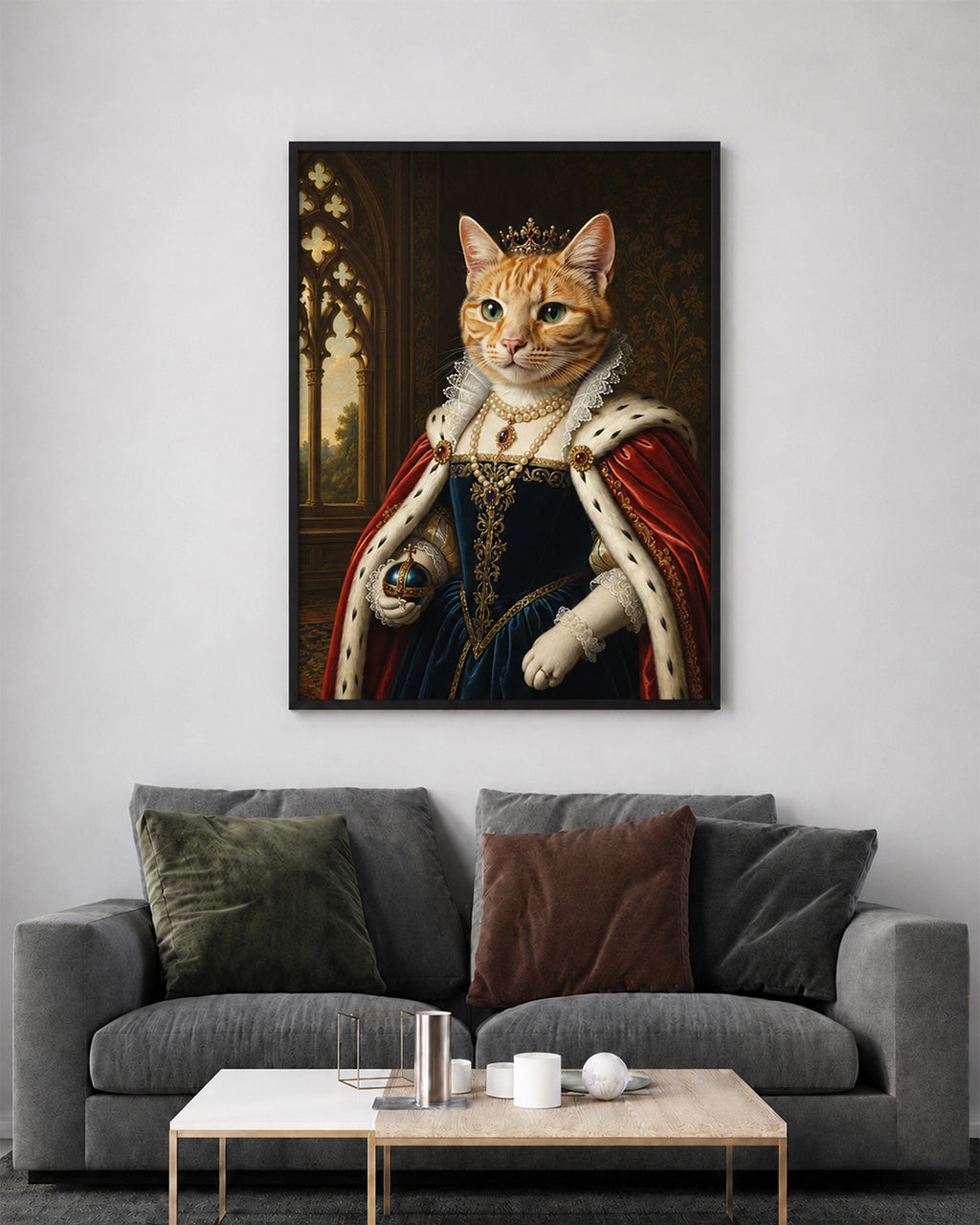 Royal Cat Portrait from Photo - Personalized Pet Gift