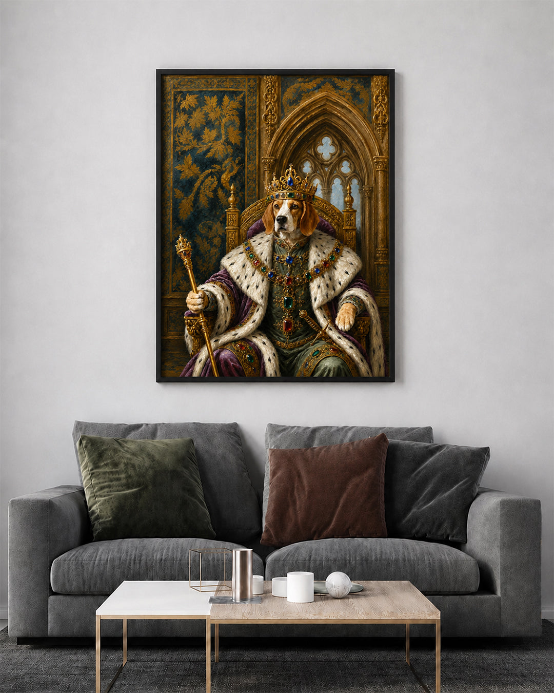 Customised Monarch Dog Portrait from Photo - Beautiful Tribute to a Beloved Pet