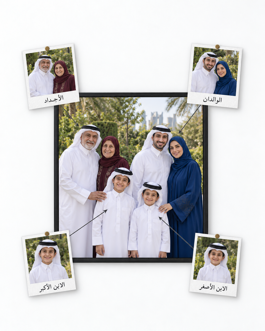 Custom Family Portrait from Multiple Photos | Personalized Canvas Print | Mother’s Day & Father’s Day Gift Idea | Combined Family Photo Art