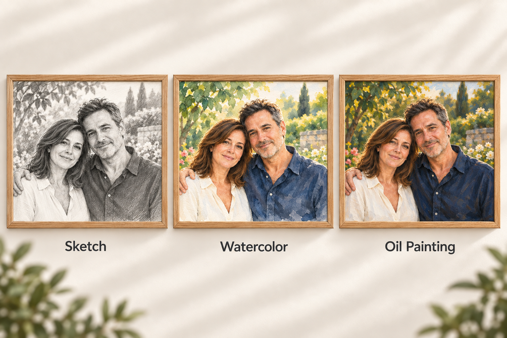 Custom Couple Painting – Combine Two Photos Into One