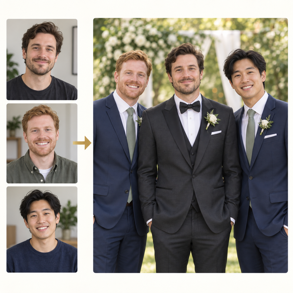 Groomsmen Gift – Custom Groom & Groomsmen Portrait from Photos