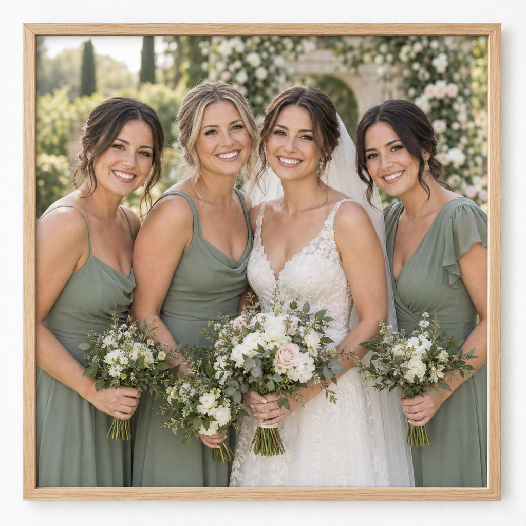 Bridesmaid Gift – Custom Bride & Bridesmaids Portrait from Photos