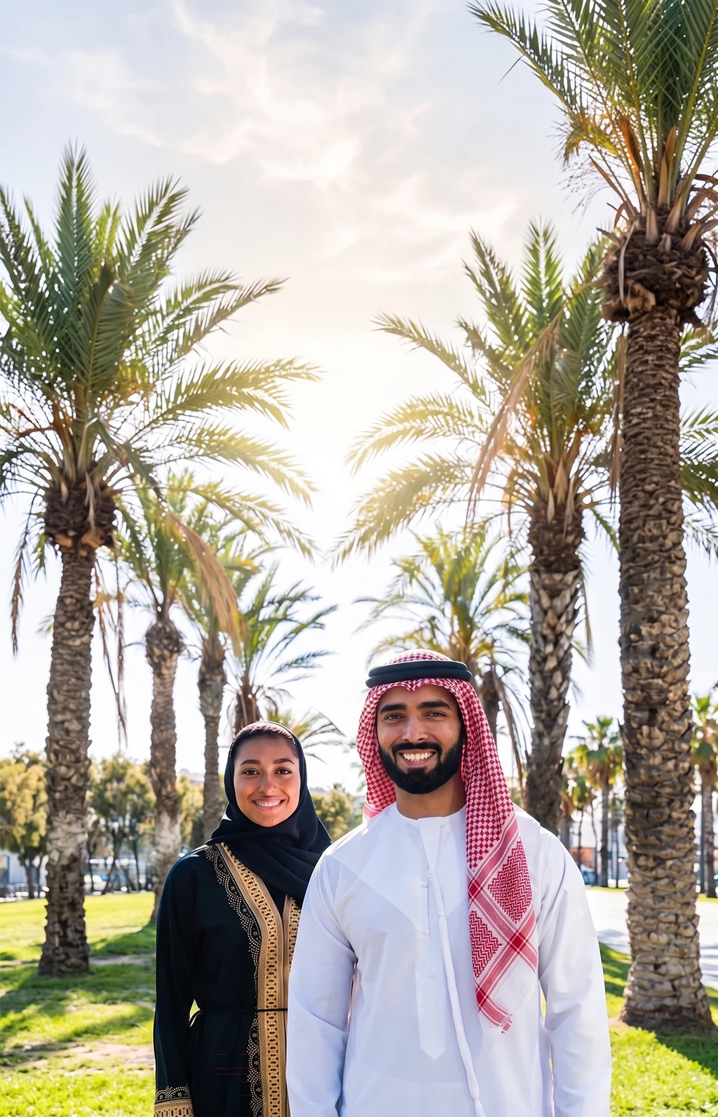Personalized Gulf Couple Portrait – Custom Couple Gift