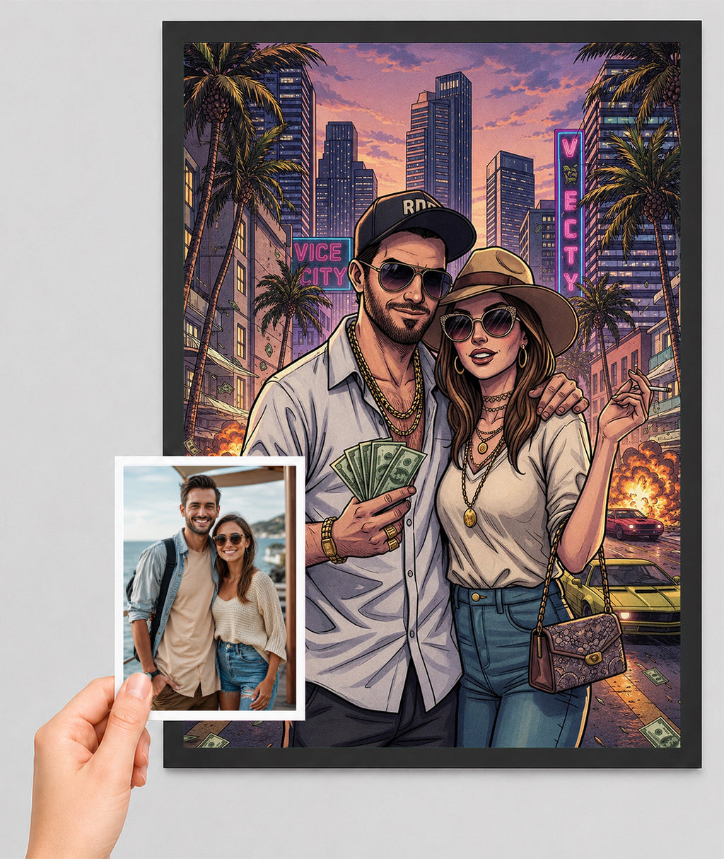 Personalized GTA-Style Portrait from Photo - Custom Gaming Gift