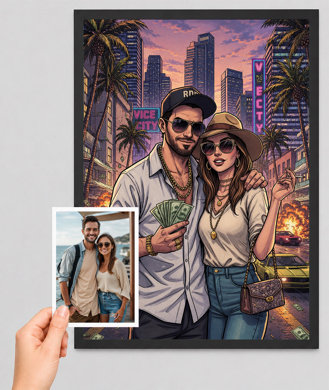 Personalized GTA-Style Portrait from Photo - Custom Gaming Gift